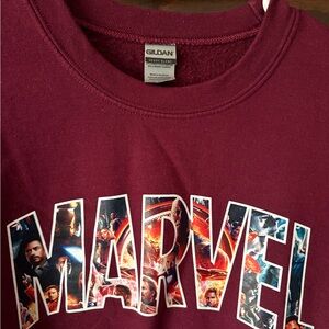 Gildan Burgundy Marvel Graphic Sweatshirt